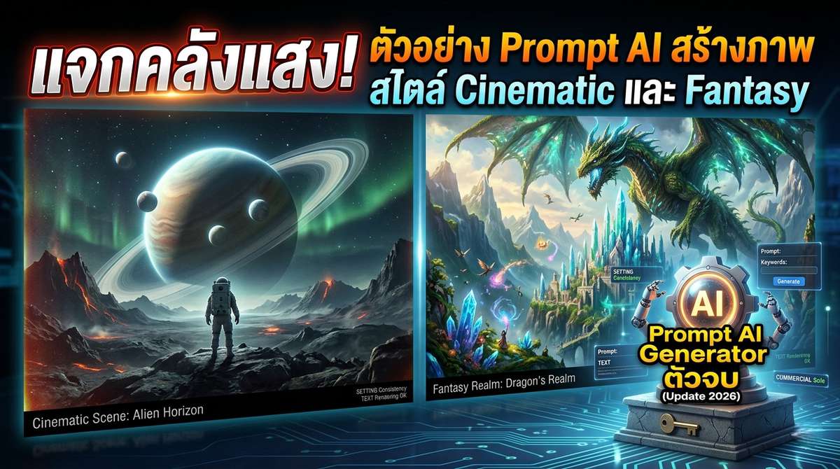 แจกตัวอย่าง Prompt AI สร้างภาพ สไตล์ Cinematic และ Fantasy
