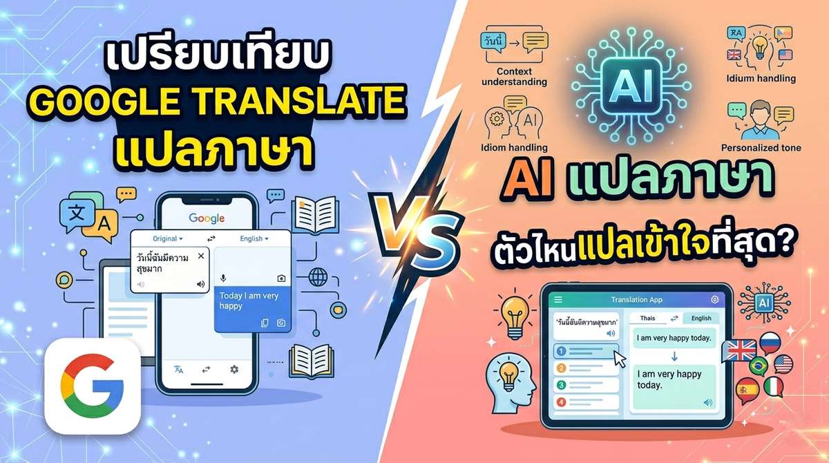 เปรียบเทียบ Google Translate แปลภาษา VS AI แปลภาษา ตัวไหนแปลเข้าใจที่สุด? 