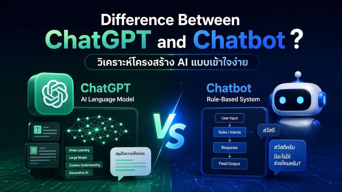Difference Between ChatGPT and Chatbot ? วิเคราะห์โครงสร้าง AI แบบเข้าใจง่าย