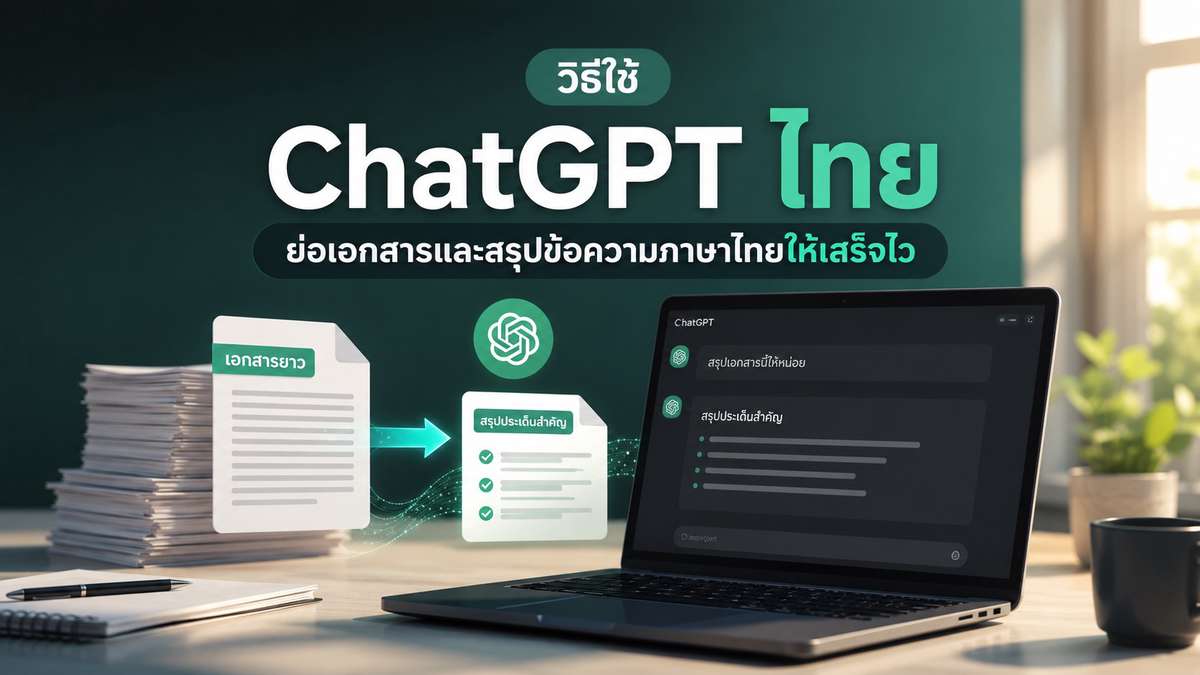 วิธีใช้ ChatGPT ไทย ย่อเอกสารและสรุปข้อความภาษาไทยให้เสร็จไว